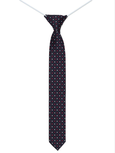 Boys navy elasticated tie with England spot pattern