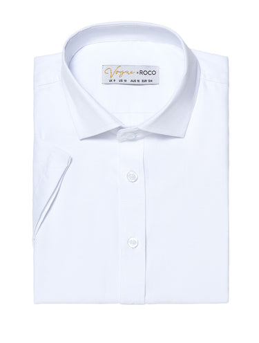 Boy white short sleeved shirt