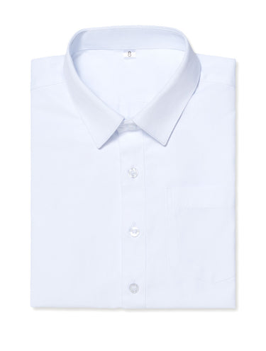 Boys white herringbone shirt