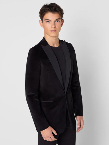 Older boys black velvet jacket