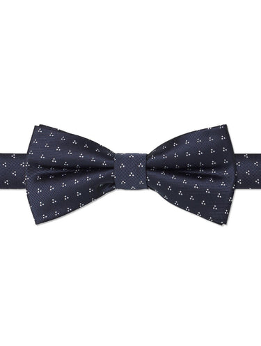 Boys navy trio dot banded bow tie