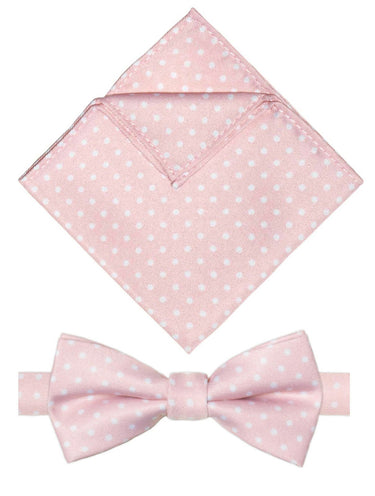 boys spotty pink dickie bow set