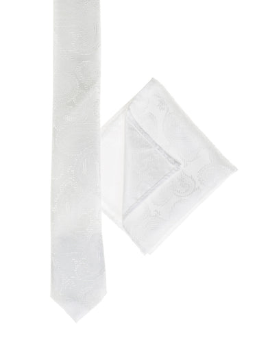 boys white skinny tie