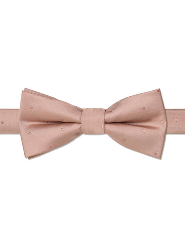 Boys rose gold self dot banded bow tie