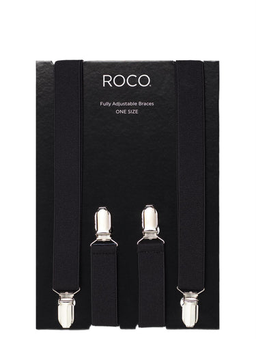 Boys black adjustable braces