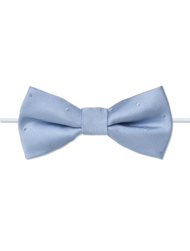 Boys dusky blue self dot elasticated bow tie