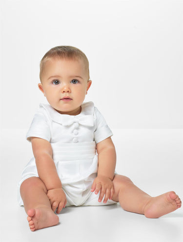 Baby boys christening romper