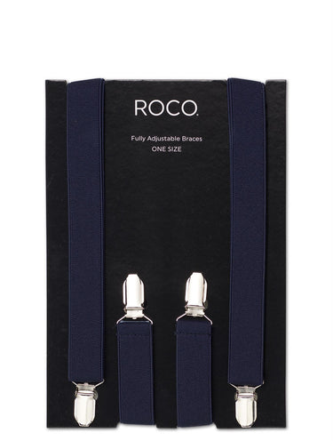 Boys navy adjustable braces