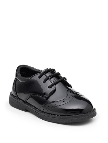Infant boys patent black brogues