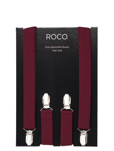 Boys burgundy adjustable braces
