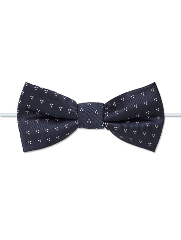 Boys navy trio dot elasticated dickie bow