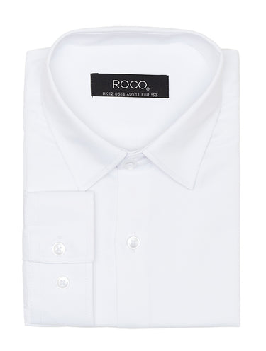 Boys long sleeved white shirt