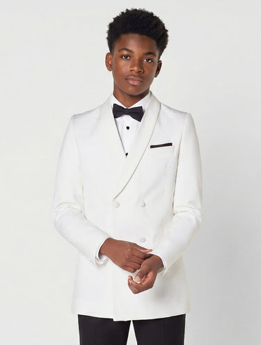 Boys double breasted ivory suit