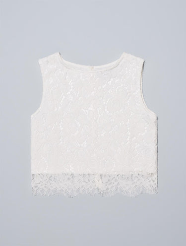 Girls white sleeveless top
