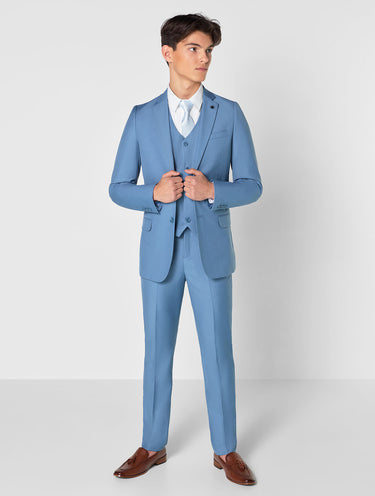 Steel blue prom suit for boys