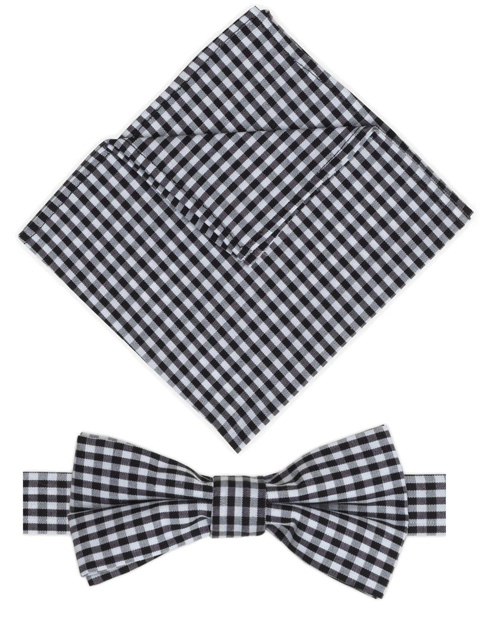 banded bow tie hanky set Gingham