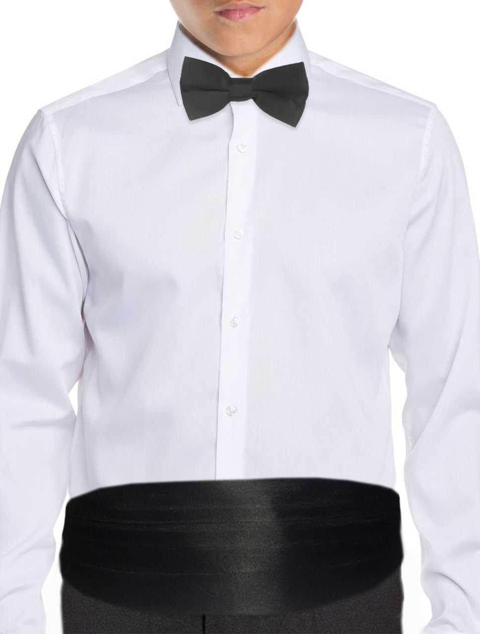 Boys black cummerbund