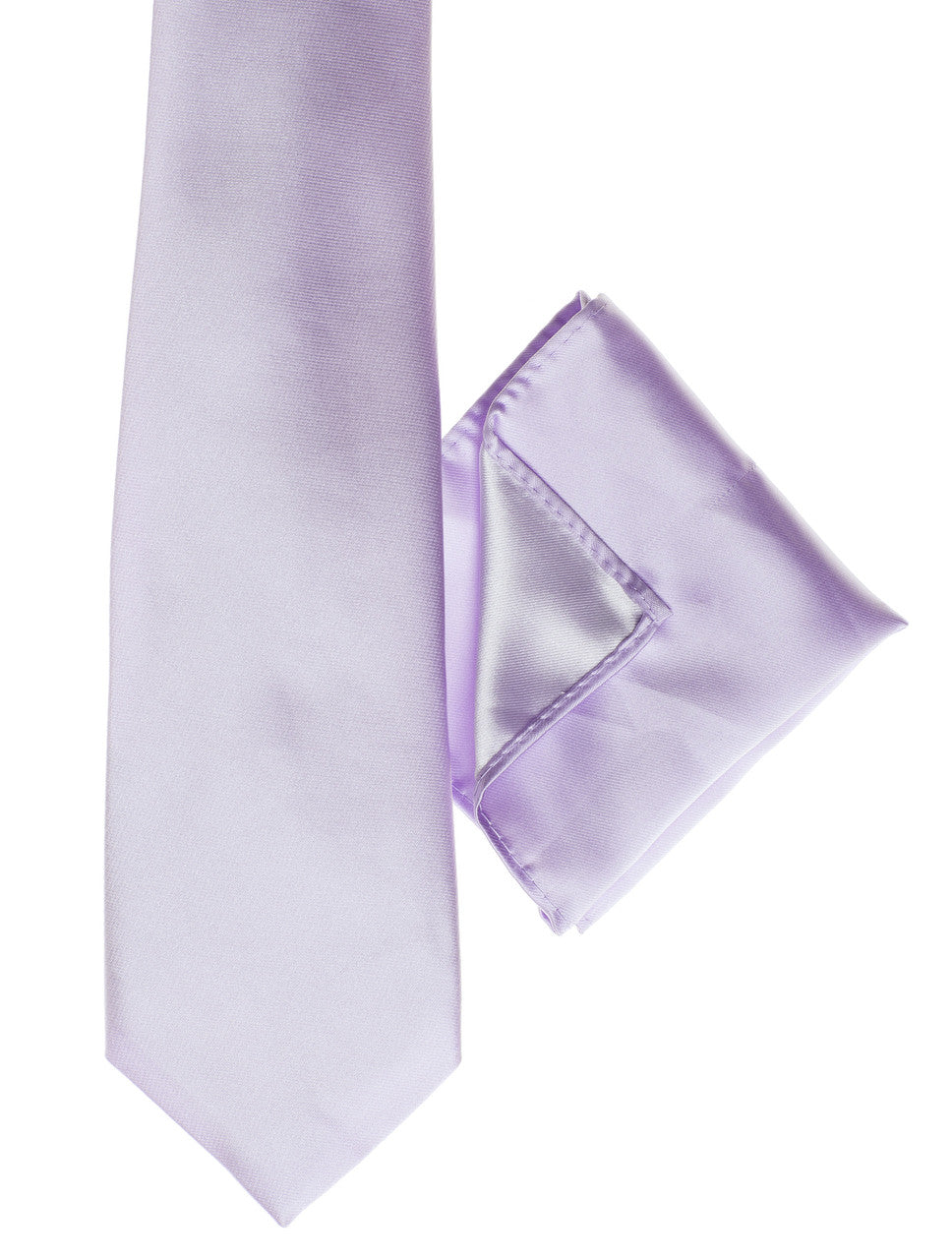 Lilac pocket handkerchief and tie set