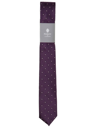 Boys purple tie and hanky set - Polka Dot