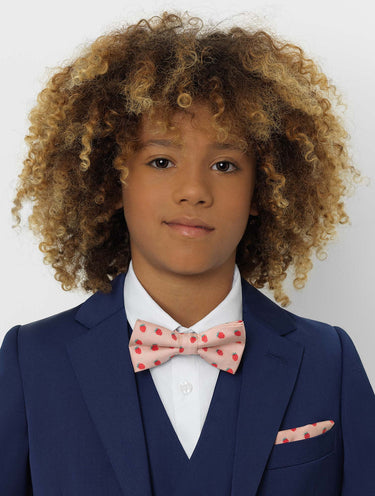 Boys strawberry print dickie bow