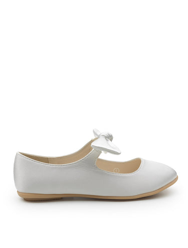 Kids white bridesmaid shoes