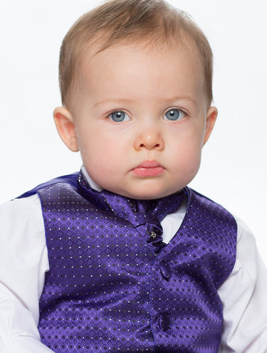 Baby boys purple & black waistcoat suit