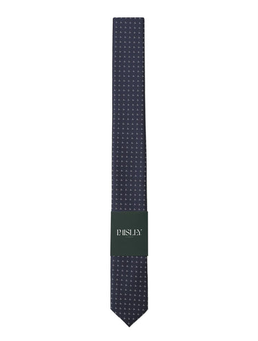 Boys navy spotted tie