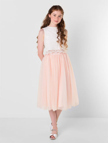 Girls pink midi skirt