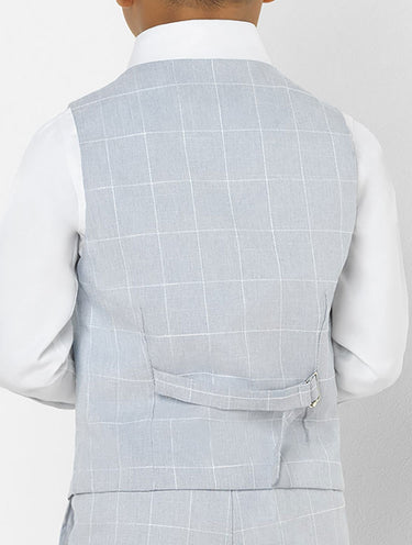 Boys light blue check waistcoat - Charlie
