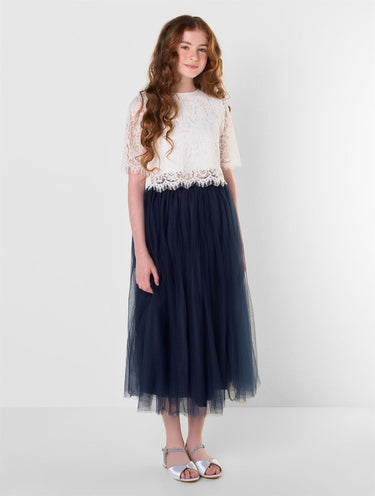 Girls navy maxi skirt