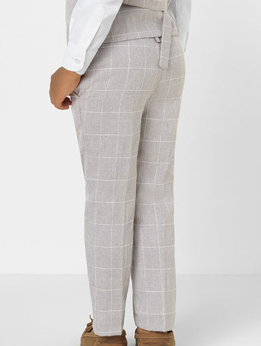 Boys light grey check trousers - Charlie