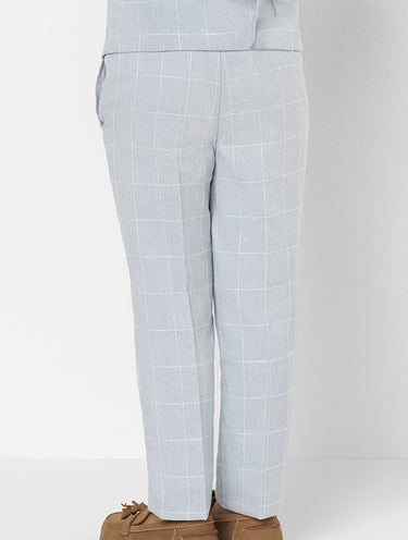 Boys light blue check trousers - Charlie