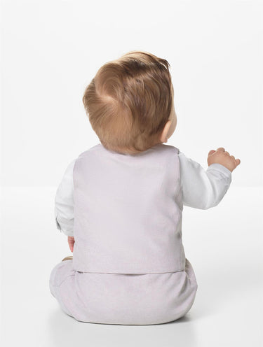 Boys stone grey cotton romper