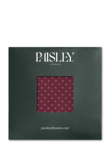 Boys burgundy trio dot pocket square