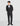 Double-breasted black prom suit