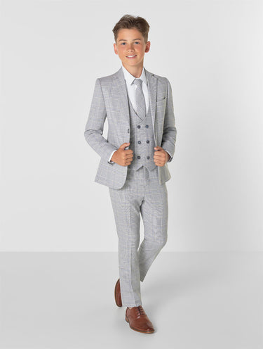 Grey checked suit for boys