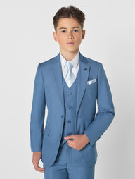Boys steel blue wedding suit