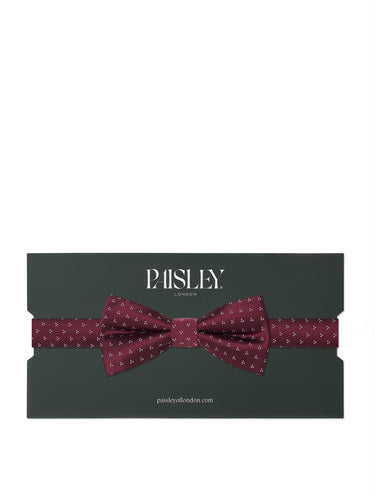 Boys burgundy trio dot bow tie