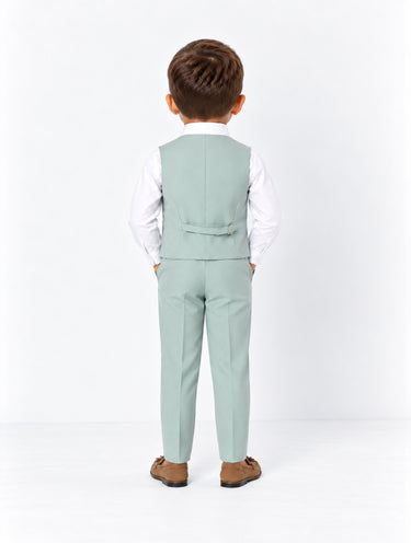 Boys dusky sage waistcoat suit - Harry