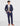 Boys navy & brown checked prom suit