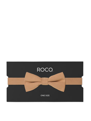 Boys camel beige banded bow tie