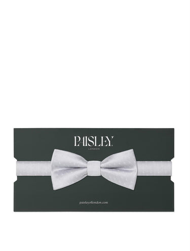 Boys silver trio dot banded dickie bow