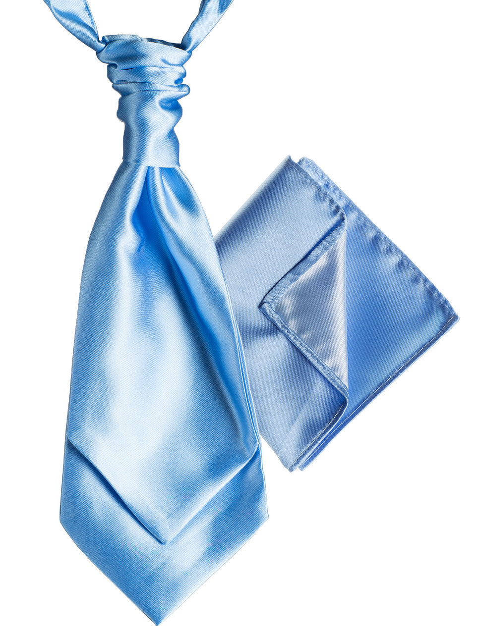 sky blue satin cravat hanky