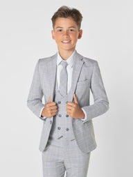 Boys grey check suit