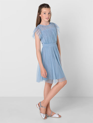 Blue sustainable flower girls dress