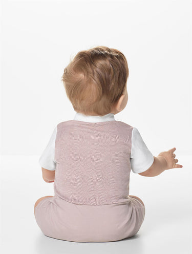Boys beige cotton suit