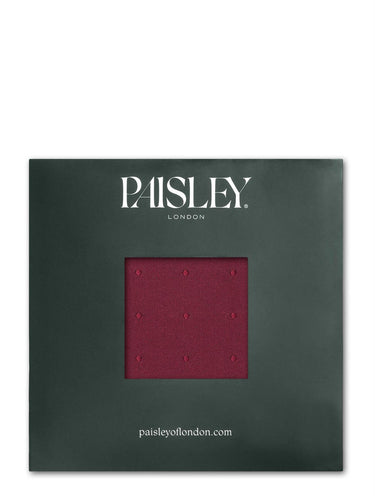 Boys burgundy self dot pocket square