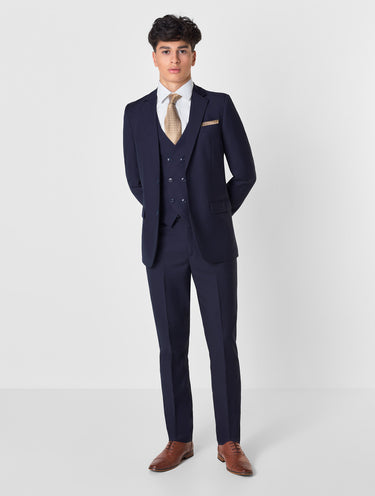 French navy pageboy suit