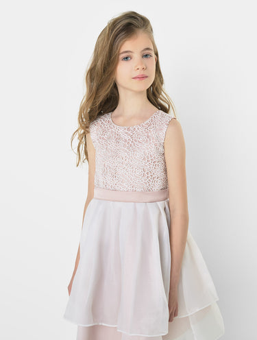 pink flower girl dress