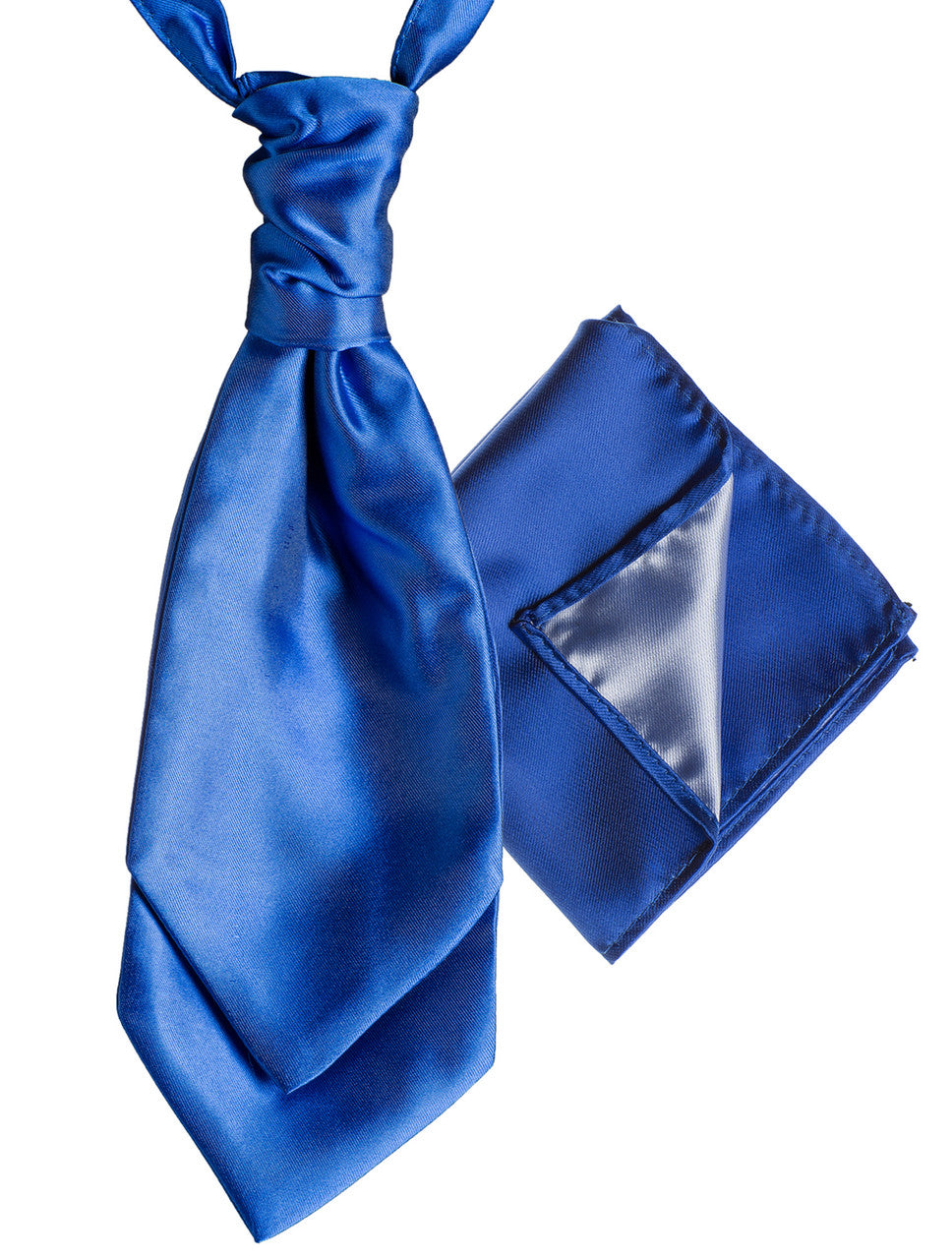 royal blue satin cravat hanky